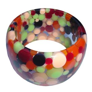 B2521 - RESIN BRACELET BANGLE 5.0 CM "PETIT BALLS"