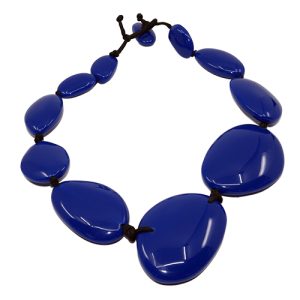 N3616 - RESIN NECKLACE SHORT FLAT "RIVERSTONES" 50CM