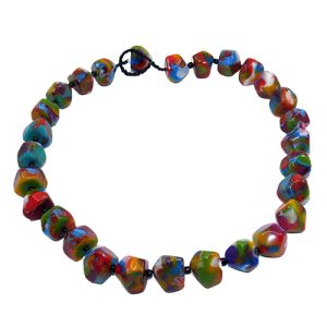 N0070 - RESIN NECKLACE SMALL STONES "CAMILLE" 55CM